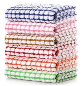 16 Inch X 25 Inch Bulk 100% Cotton Kitchen Towels Woven Dish Cloths Dish Rags Drying Dishes Clothes Towels Kitchen Use