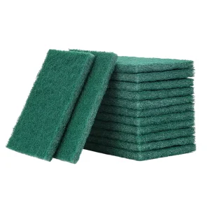 160gsm Nylon Heavy Duty Sustainable Green Sponge Kitchen Scrubber Sourcing Pad Square for Dishes and Pot Cleaning