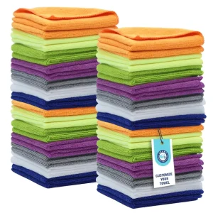 16x16in Customization Logo Microfiber Washing Towel Quick Dry Window Kitchen Glasses Car Wash Cloth Microfiber Cleaning Cloths