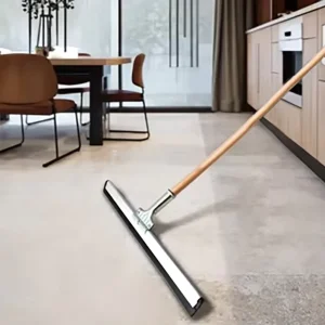 18 inch Kitchen Household Tile Floor Cleaning Squeegee Aluminum Alloy Steel Curved Rubber Wiper for Grease Removal Kitchen Floor