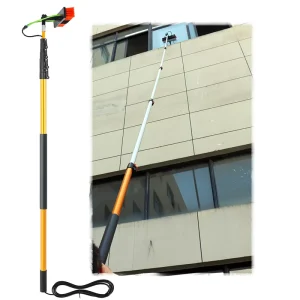 18FT Aluminum Telescopic Gutter Brush Water Fed Brush with Extension Pole Solar Panel Cleaning Tool for Window Glass Cleaning