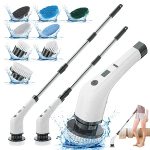 2 Gears Adjust Electric Spin Scrubber Professional Scrubber Machine Cleaning Tools 7 in 1 Cordless Cleaning Brush
