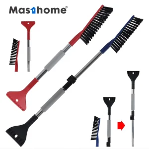 2 Pack 2-In-1 Winter Car Ice Scraper Brushes for Vehicles PP Scraper EVA Grip Snow Removal Ice Scraper