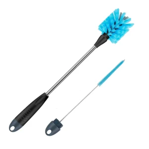 2 in 1 Detachable Long Handle Eco Friendly Bottle Brush Kit with Nylon Bristles for Straws Thermos & Narrow Neck Cups