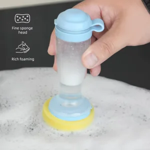 2 in 1 Eco Friendly Short Handle Silicone Scrubbing Brush Set Plastic Kitchen Cleaning Tools