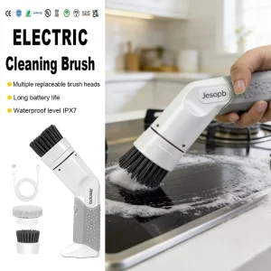 2 in 1 Household IPX7 Waterproof Cordless Electric Cleaning Brush Lightweight & Durable Eco Friendly Kitchen Pot Cleaner