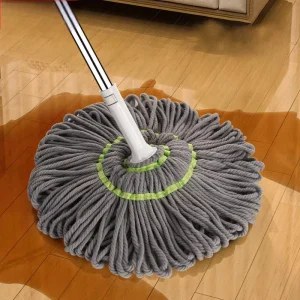 2 in 1 Long Handle Swivel Magic Twist Eco friendly Mop Twist Spin Floor Cleaning Tool Microfiber Self twisting Water Mop