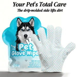 2 in 1 Pet Massage Grooming Wipes Drip Plastic Anti slip Nodes Deshedding Cleaning Dual action Disposable Soft pH Balanced Mitts