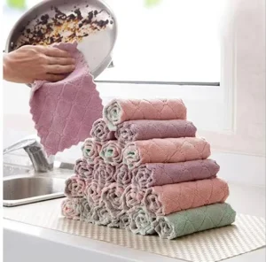 20 Sets of High-Grade Kitchen Dish Cloth Super Absorbent Coral Fleece Dish Towel Quick-Drying Super Soft