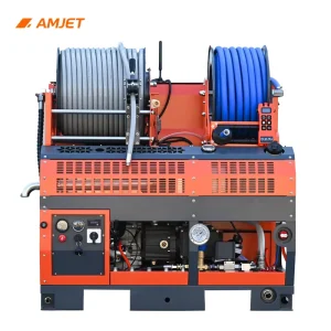 200bar 70lpm Water Jet Drive System Skid-mounted Pipe Coiler Hydraulic Jet Machine Drain Pipe Cleaner