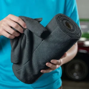 24 Pack Microfiber Cleaning Cloth Roll Tear Away Reusable Towels 25x25cm Ultra Absorbent Lint Free Cloth for Cars Kitchen Grey