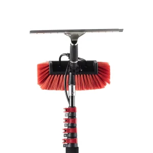 24ft Telescopic Aluminum Solar Panel Cleaning Brush Water Fed System for Solar Panels Windows Exterior Walls