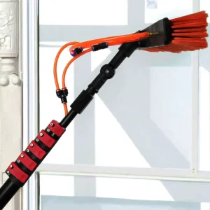 25ft Telescopic Outdoor Solar Panel Window Cleaning Tool High Reach Extendable PP Pole Brush for House Roof Hand Long Cleaning