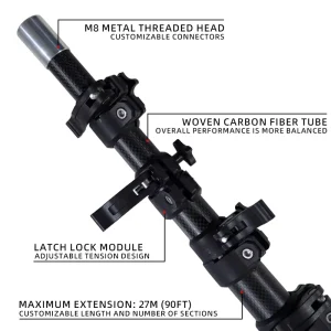 27m Carbon Fiber Telescopic Pole Cleaning Lightweight Household Cleaning Tools Extension Pole