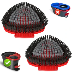 2PCS Non Scratch Upgrade Floor Scrub Brush Heads for Multi Surface Cleaning Tool