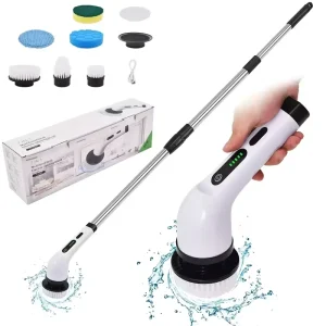 3 6 9 Replaceable Brush Head Power Cordless Electric Cleaning Brush with Adjustable Long Handle Electric Spin Scrubber