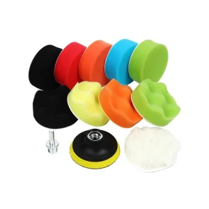 3 Inch 12 PCS Polishing Kits Compounding Car Polishing Sponge Foam Buffing Scouring Pads Waxing Mat Kit
