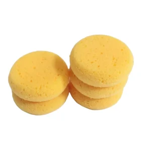 3 Inch Yellow Craft Pots Kitchen Leather Care Clay Exfoliating Sponges for Car Pottery Horse Bridle Cleaning Shoes Scouring Pads