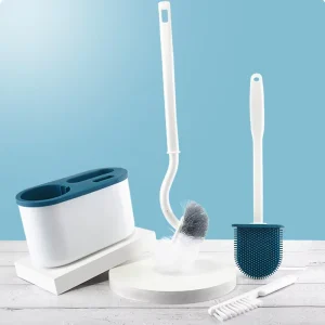 3 in 1 Detachable Handle Toilet Cleaning Brush Black White Eco Friendly Silicone Plastic TPR PP