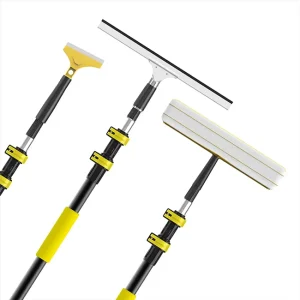 3 in 1 Long Handled Window Cleaning Squeegee Pole Telescopic Window Washing Kit
