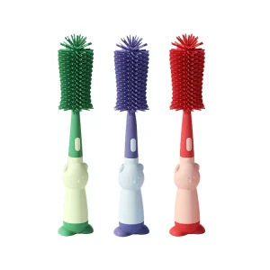 3-in-1 Silicone Removable Multi-Purpose Cleaning Brush for Home Cleaning, Handle Style for Bathroom Use, Box Packing