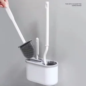 3 in 1 Wall Mounted Toilet Brush Set Silicone Toilet Cleaning Tools Household Bathroom Accessories