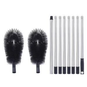 3.2m Telescopic Cleaning Tool Flexible Nylon Bristle Gutter Brush for Roof Gutters Maintenance Stainless Steel Tool