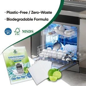 30 Sheets Citrus Plastic free Biodegradable Natural Kitchen Cleaning Supplies Solid Dish Cleaning Sheets