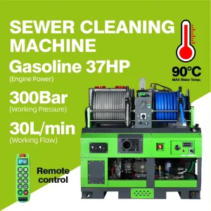 300Bar 5000Psi Hot Water High Pressure Cleaner Water Jetter Pipe Drain Cleaning Sewer Jetting Machine