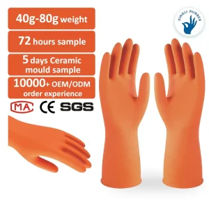 30cm Orange Housekeeping Cleaning Work Guantes Domesticos Household Latex Gloves
