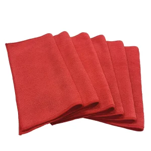 30x30cm Red Microfiber Bar Counter Absorbent Towels Car Wash Kitchen Drying Dish Rags Dust Removal Cleaning Cloth for Household