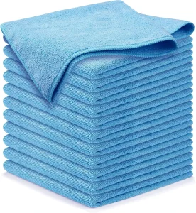 32*32cm Blue 300gsm Microfiber Cloth Warp Knitted Terry Cloth for Car Kitchen Dish Cleaning Made of Microfiber