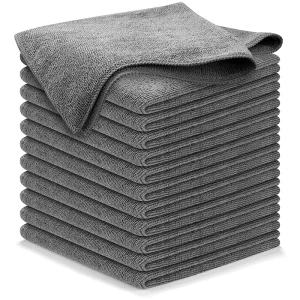 32*32cm Grey 300gsm Microfiber Cloth Warp Knitted Terry Cloth for Car Kitchen Dish Cleaning Made of Microfiber