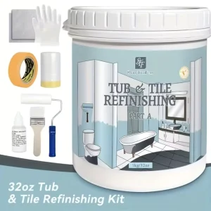 32oz Ceramic Repair Kit Waterproof Low Odor and Non Toxic for Bathtub Sink and Countertop 15 to 20 Sq Ft Coverage 1kg