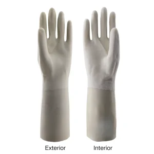 33/38cm 75/90g Lining Flocking White Nitrile Rubber Gloves Reusable Soft Medium Comfortable Waterproof Household Cleaning