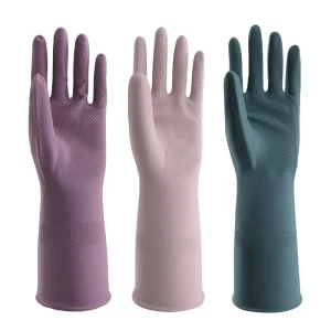 33cm 65g Latex Household Gloves Lightweight Waterproof Soft Rubber Gloves Nonslip Reusable Medium Powderless for Food Processing