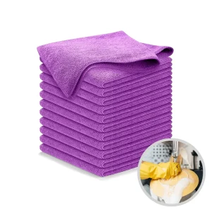 35*35cm Grey 350gsm Microfiber Cloth Warp Knitted Terry Cloth for Car Kitchen Dish Cleaning Made of Microfiber
