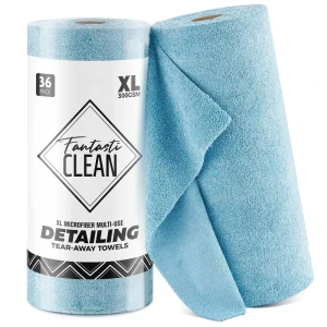 36 Pack 300GSM Microfiber Blue Cloths Heavy Duty Tear Away Lint Free Cleaning Towels Reusable for Car Detailing Kitchen