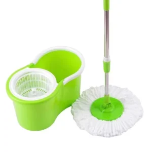 360° Microfiber Floor Spin Mop with Steel Pole Mop Head and Mop Bucket Suit for Floor Cleaning