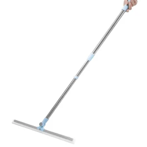 360 Rotate Telescopic Stainless Steel Silicone Floor Shower Window Squeegee Cleaning Tool Long Handle Wiper Window Glass Cleaner