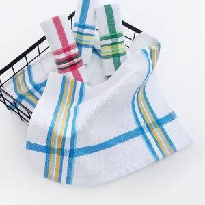 38*64 cm 55 Gram/ piece Check Stock Ready Cotton Terry Tea Waffle Woven Cloth Cleaning Kitchen Dish Towels