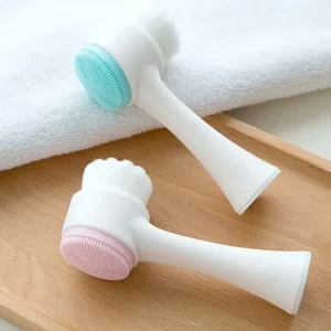 3D Double Sided Silicone Soft Hair Cleansing Brush for Skin Care and Makeup