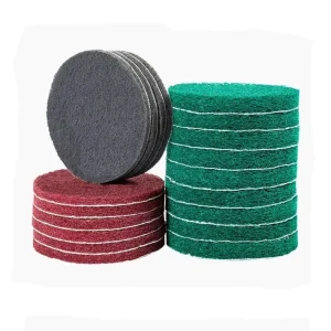 3Inch Flock coated Industrial Scouring Pad self adhesive Electric Polishing rust Removal