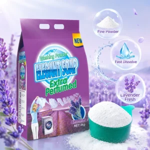 3Kg Eco Friendly Lavender Scented Laundry Powder Detergent Powerful Stain Removal Strong Aroma Gentle on Fabrics Washing Soap