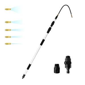 3M Aluminium Telescopic Drainage Gutter Cleaning Pole Plastic Button Switch Design for Gutter Debris Cleaning
