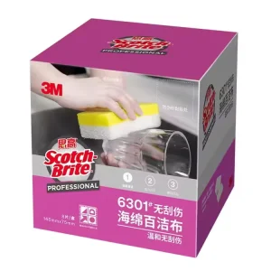 3M Scotch Brite Non Scratch Sponge Scouring Pad 6301 HACCP certified Scouring Sponge Pad for Commercial Kitchens