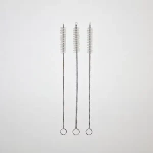 3PCS Stainless Steel Handle Handheld Nylon Straw Cleaning Brushes