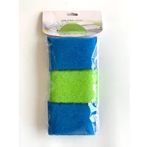 3Pcs Set Rectangle Polyester Scrub Sponge Kitchen Dishwashing Scouring Pads for Cleaning Dishes and Kitchen Space