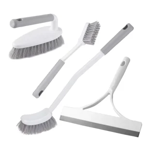 4 Pack Household Deep Cleaning Brush Set Includes Dish Toilet Scrub Brush Squeegee for Bathroom Kitchen