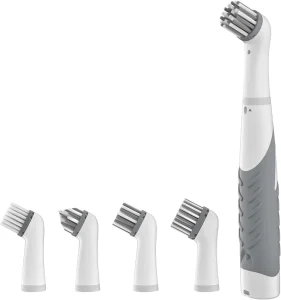 4 in 1 Electric Cleaning Brush 4 Different Brush Heads Nylon Silica Gel Handle Cordless Lightweight for Kitchen Bathroom Living